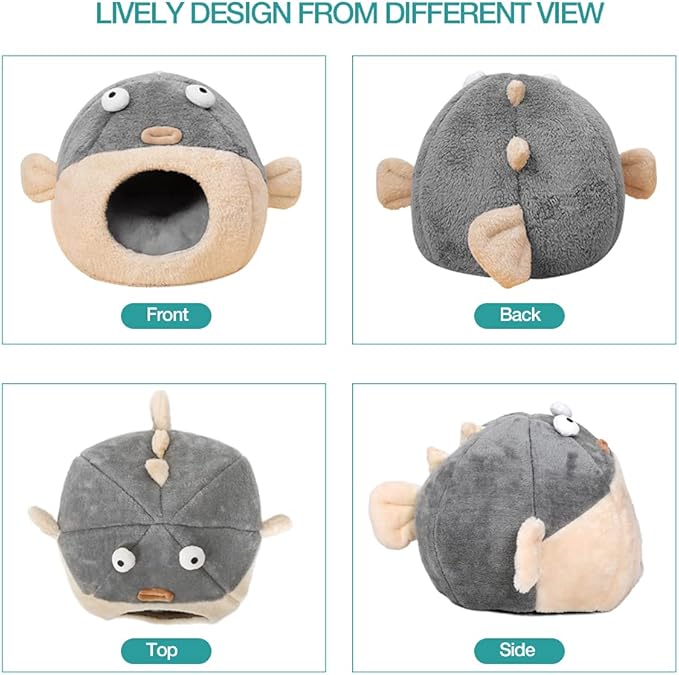 Adorable Two - fish - shaped 2 - in - 1 Cat Bed - A Dreamy Home for Cats
