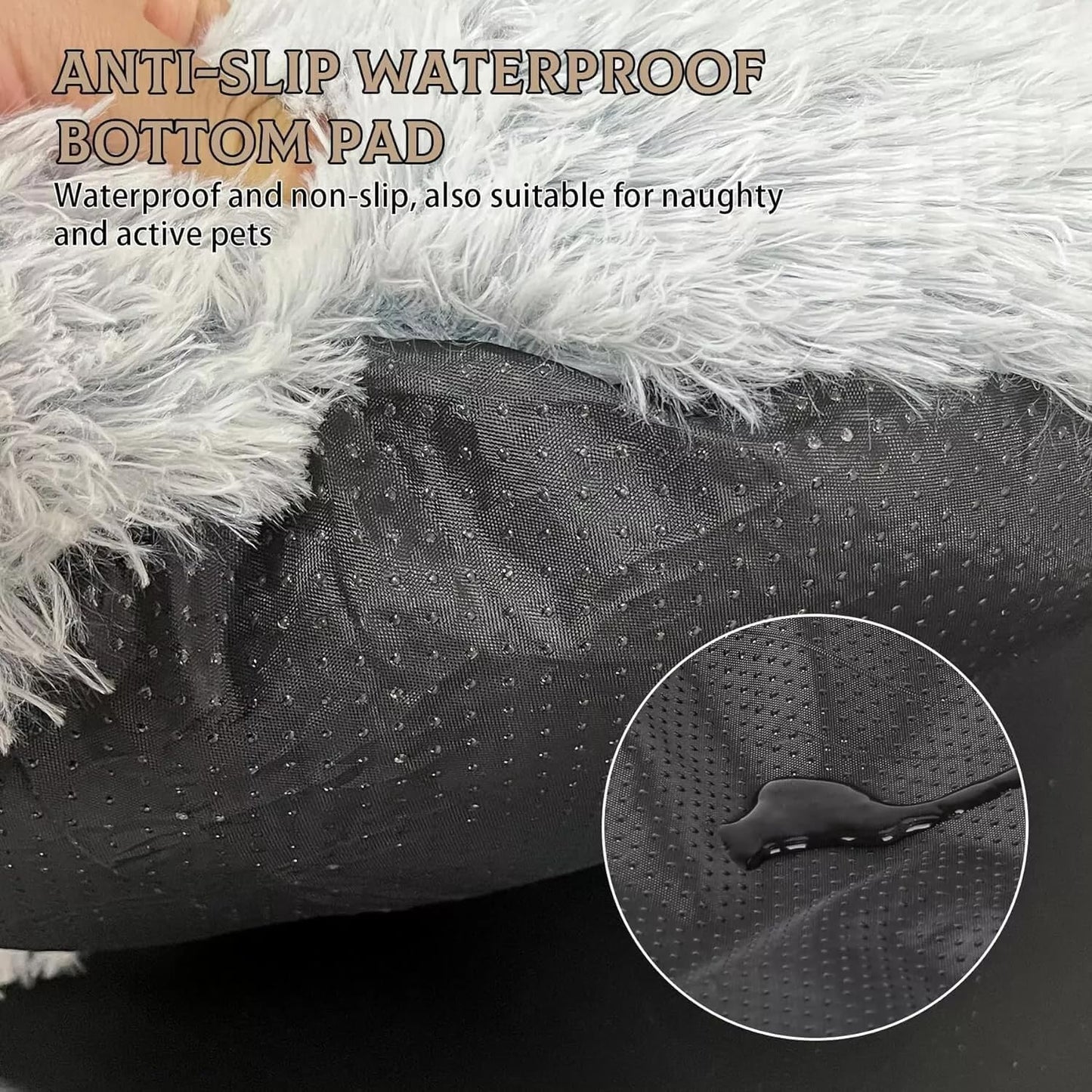 Semi-Enclosed Fluffy Cat Bed – Soft Faux Rabbit Fur Round Pet Nest for Winter, Washable and Warm