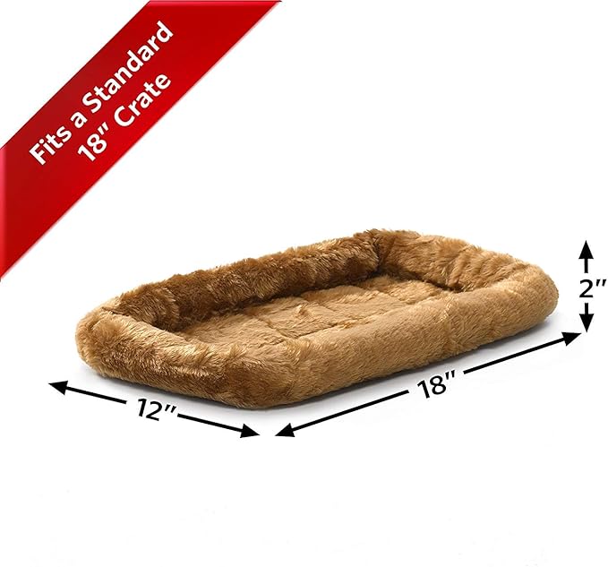 Soft Plush Cat Bed Mat | Rectangular Pet Crate Pad for 18” Cage, Washable and Cozy