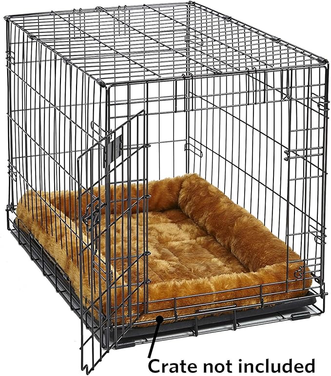 Soft Plush Cat Bed Mat | Rectangular Pet Crate Pad for 18” Cage, Washable and Cozy